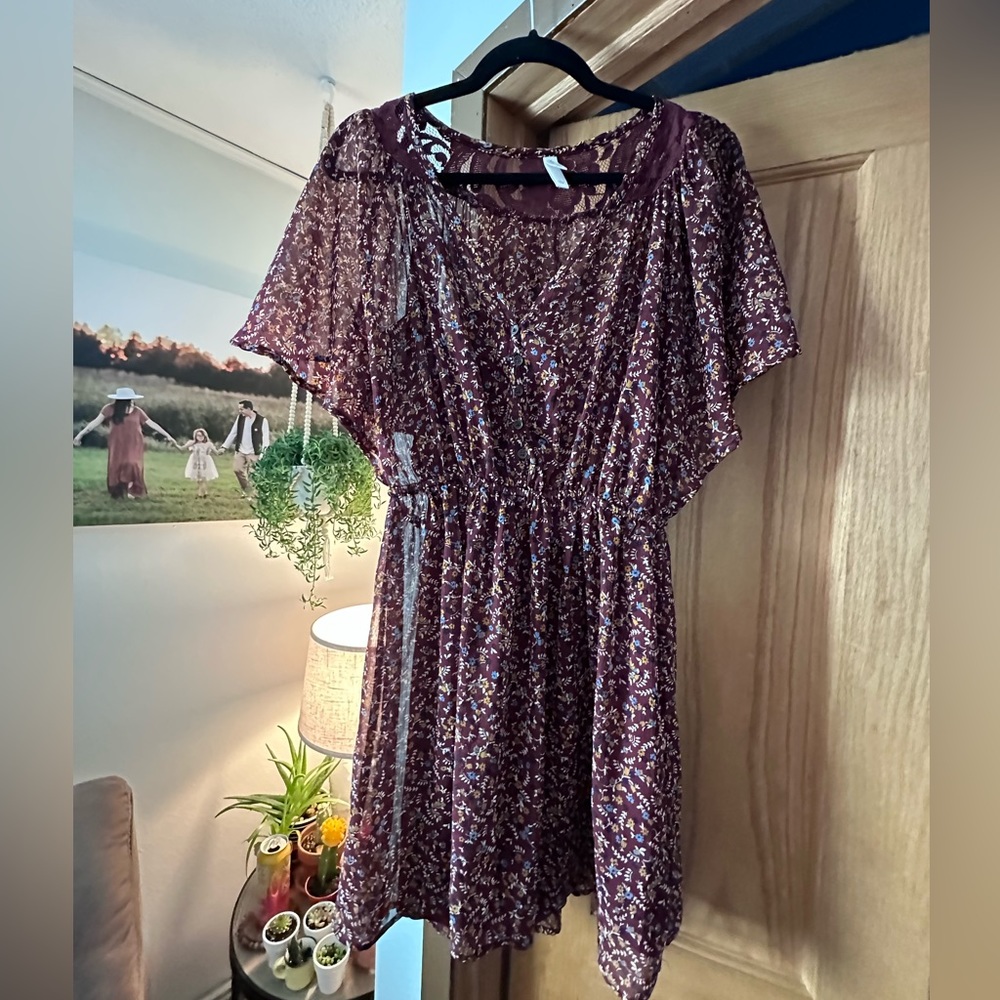 Maroon flower dress